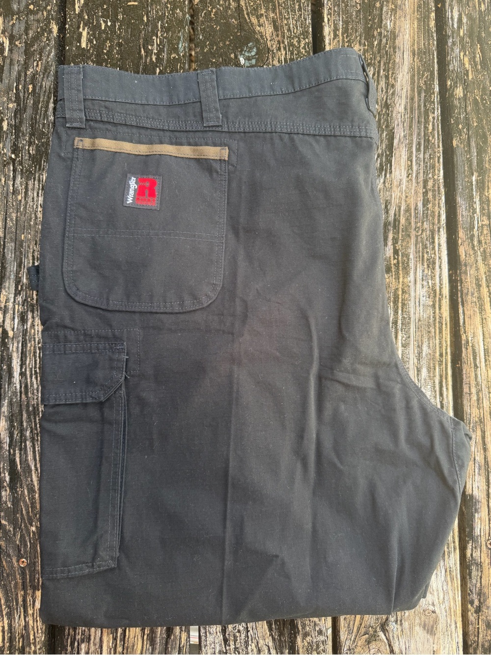Wrangler Riggs Workwear Men's Big & Tall 54x30 Black Cargo Ripstop Work Pants P7